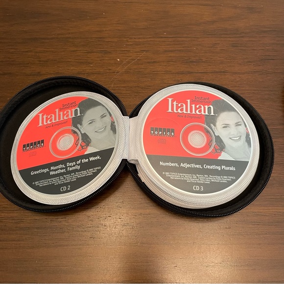 Topics Entertainment Instant Immersion Italian New & Improved Audio CDs w/ Case - Picture 3 of 6